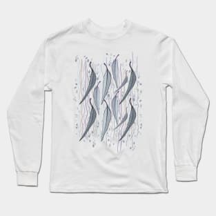 Eucalyptus River leaves - Grey and Green Colour Palette Long Sleeve T-Shirt